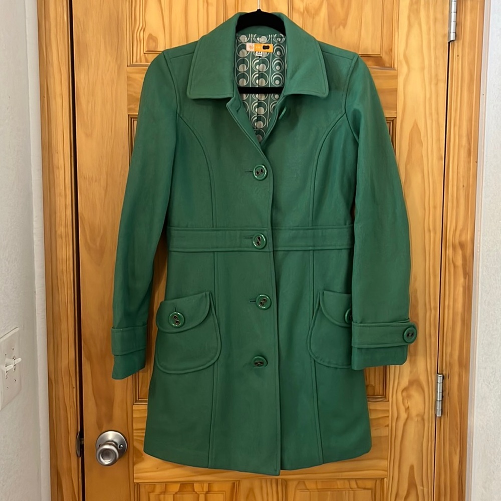 Tulle // Anthropologie Green Pea Coat